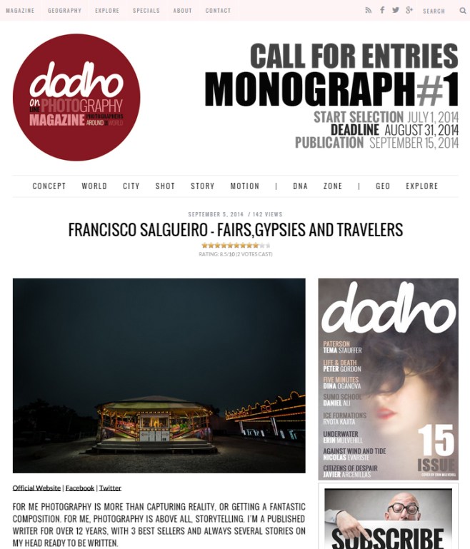 Published in the respected Spanish photo site Doho.com (Setember 2014) https://franciscosalgueirophotography.com/wp-content/uploads/2013/03/dodho-5set2014.jpg